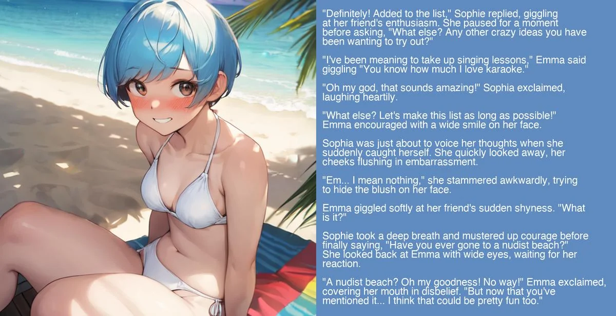 Not So Nudist Beach: Chapter 2 [Lesbian][Wholesome] picture 1 of 4