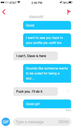 Her secret Tinder – Part 1 [Blackmail][Cheating] picture 18 of 20