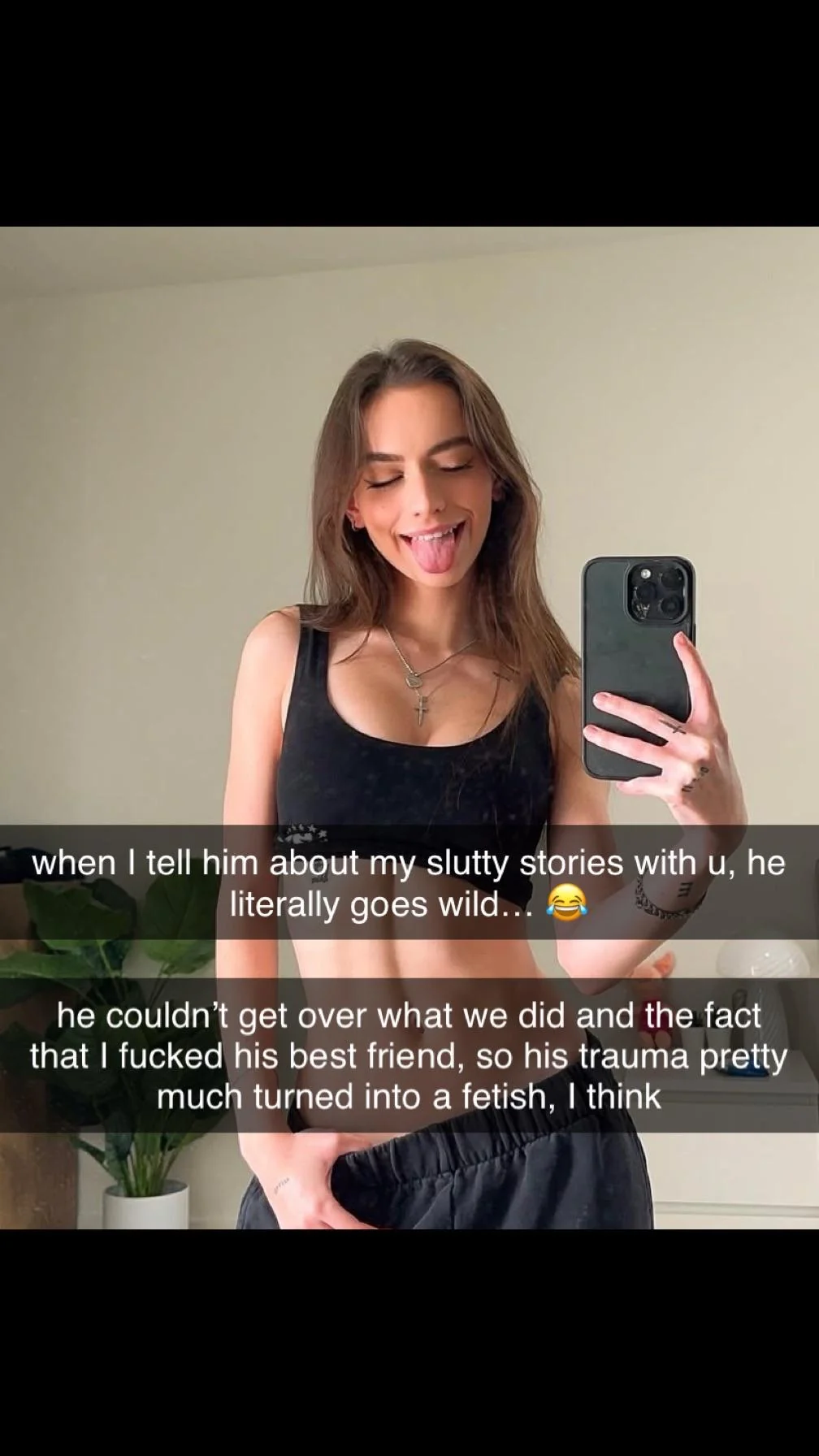 Heartless slut sent her boyfriend her past sex tapes with his friend, and now she’s going to cheat on him. It’s his fault. PART 1. picture 11 of 20