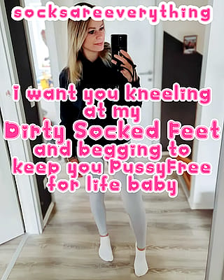 You know you should be kneeling at my socked feet begging me to keep you as pussyfree beta loser for life baby! SocksAreEverything2 on ImageFap'