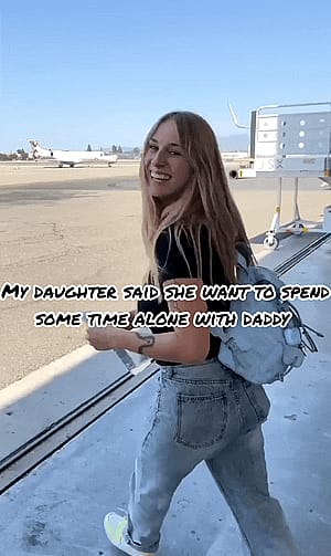 My friend gave me two couple tickets but my wife was busy in here work. My daughter asked daddy can we can go together then what we packed bags started our fuck journey'