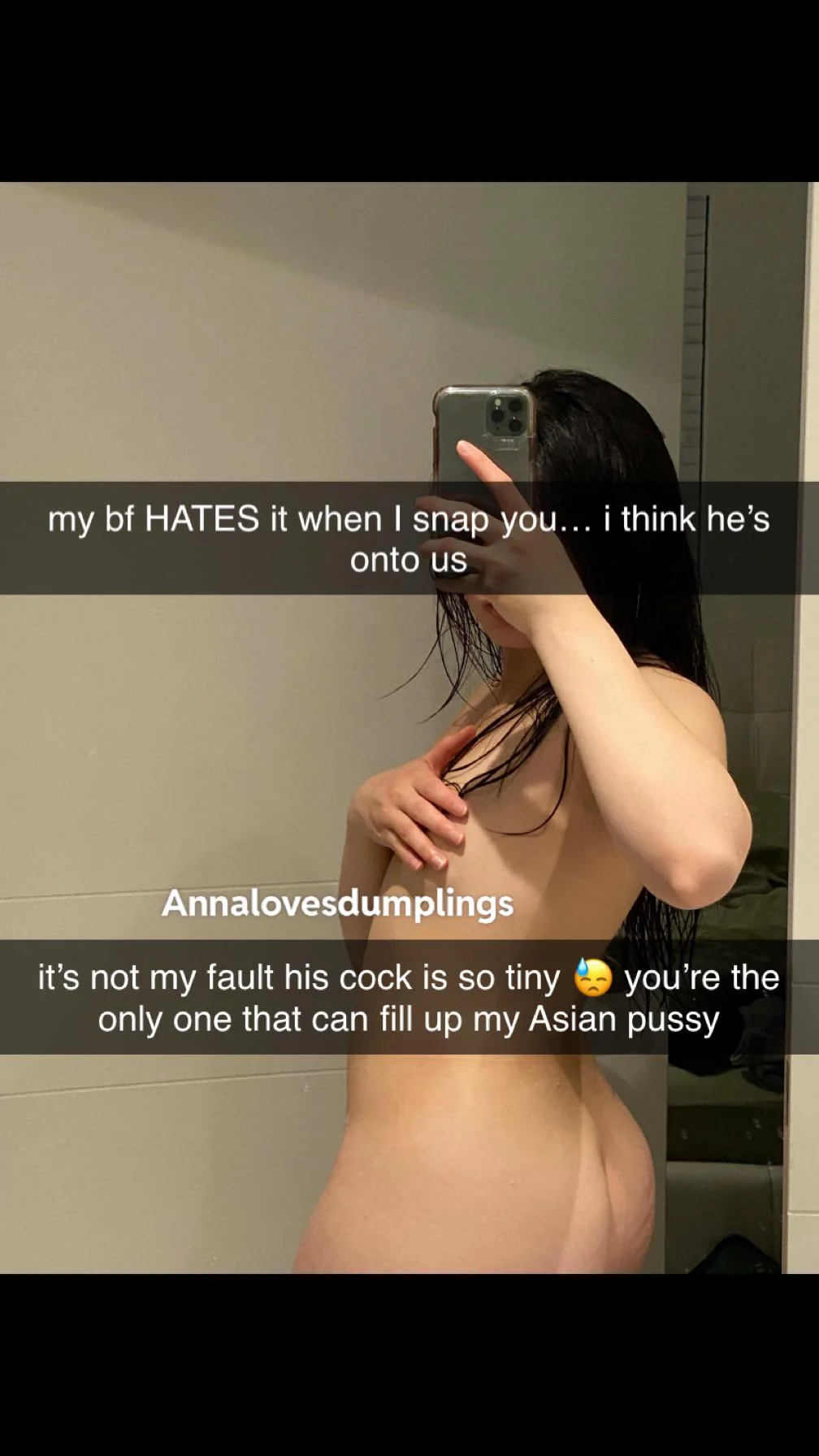 his cock is just too small 🥺 I need a bigger cock for my tight Asian hole picture 1 of 1