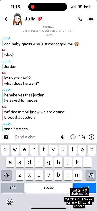 Convincing her boyfriend to let her send nudes to another guy...'