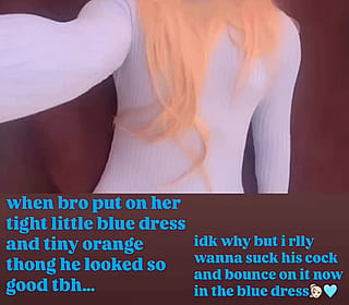 bro rlly didn’t expect to wanna suck and bounce on cock just bc he looked so good in that tight little blue dress and tiny orange thong 🩵🔥'