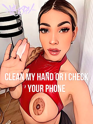 clean my hand or I check your phone'