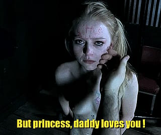 It's for your own good right little princess? Say slap me daddy'