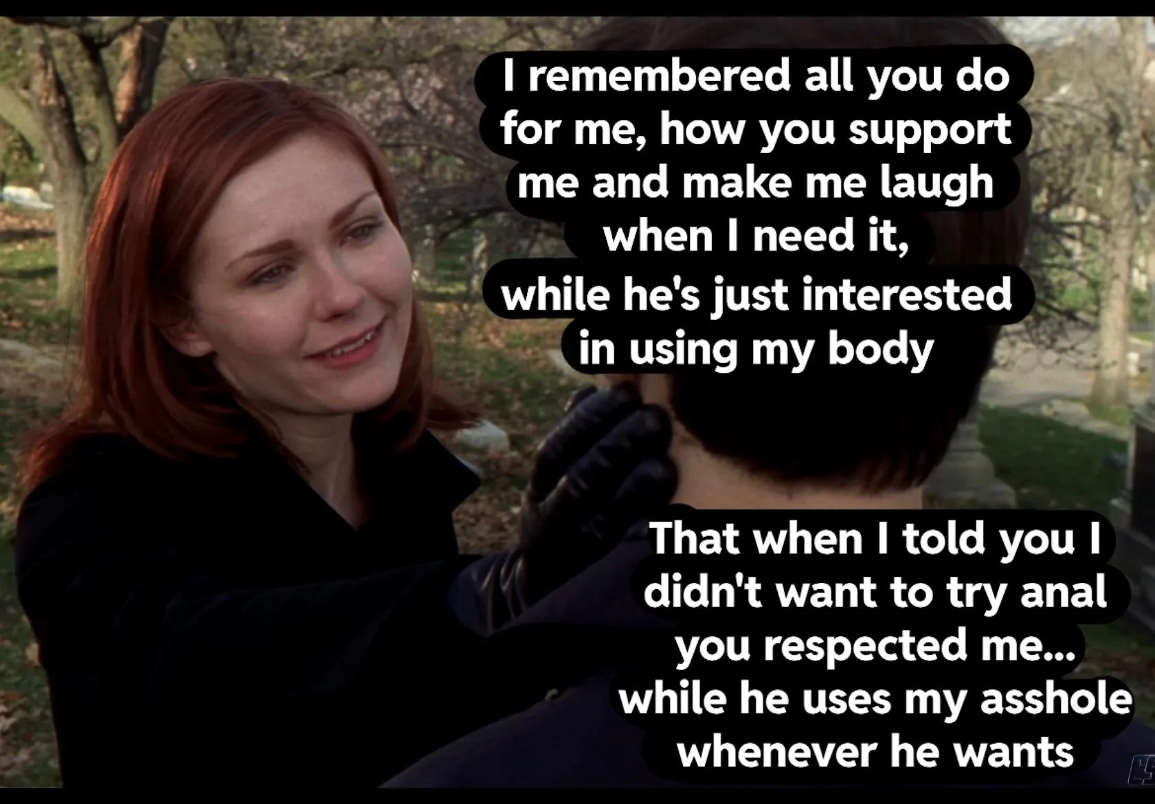 Your girlfriend, Mary Jane Watson, has gotten very close to your best friend. After some weeks, she confesses the truth. Will you be able to trust her again? [Kirsten Dunst] picture 3 of 16