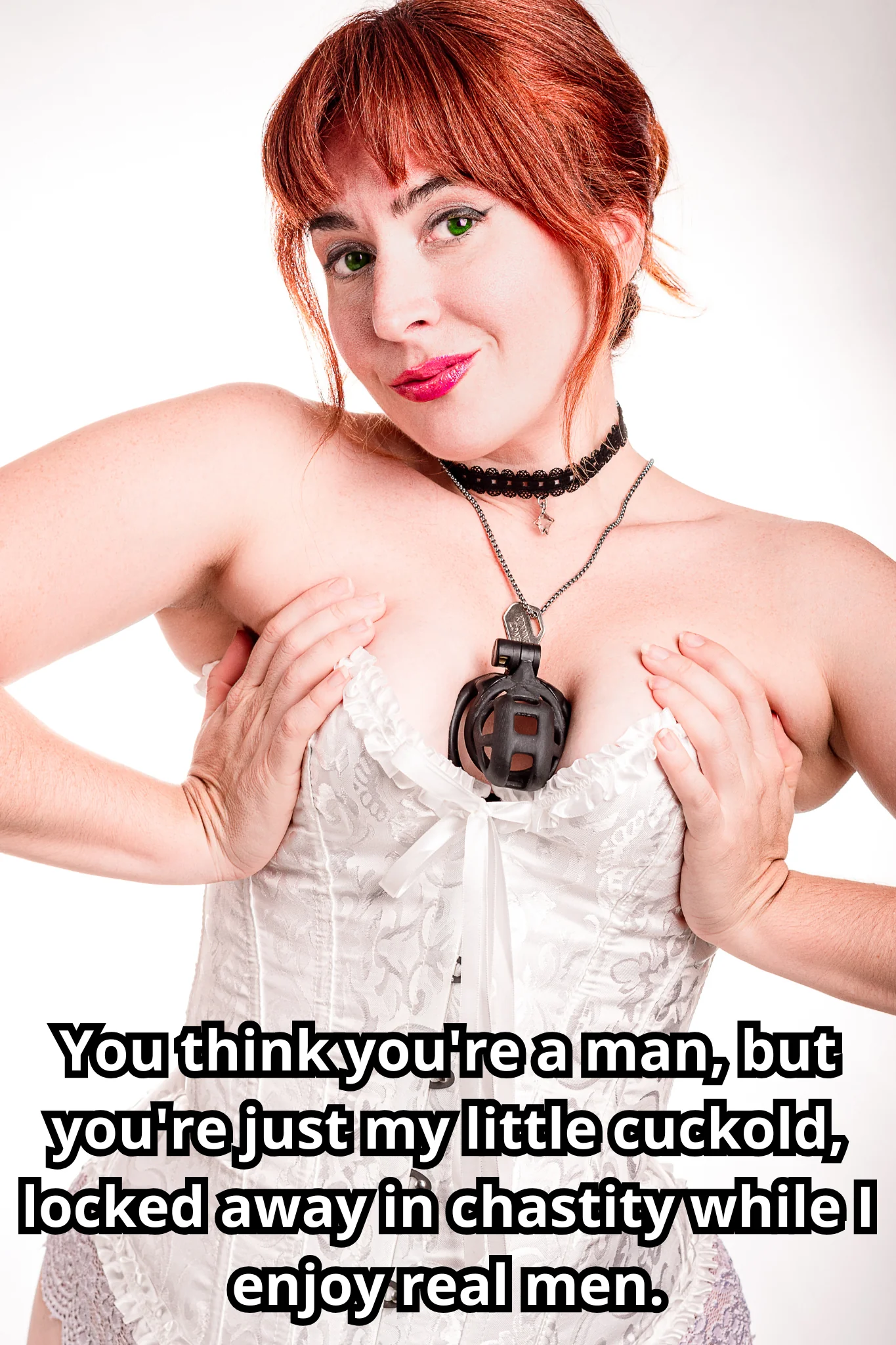 You're not just in chastity, you're in a relationship – with my other lovers, who get to enjoy what you can't. picture 1 of 1