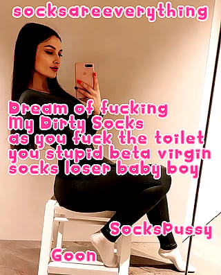 For now just dream of breeding my socks as you ruined spurt into the toilet you little beta loser! SocksAreEverything2 on ImageFap'