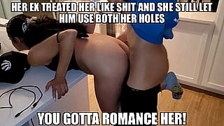 Think of how many times she wasn’t in the mood but still let her exs fuck her cum hole. Now you clean it with your tongue.'